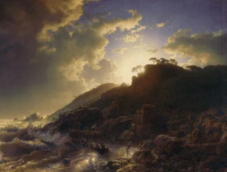 Tramonto dopo una tempesta sulla costa della Sicilia, 1853