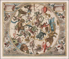 Carta celeste del 1660 - Haemisphaerium Stellatum Boreale Antiquum