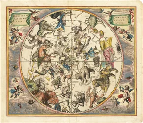 Mappa celeste del 1660 che illustra le costellazioni dell