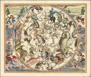 Mappa celeste del 1660 delle costellazioni dell