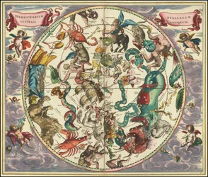 Mappa celeste del cielo australe del 1661 di Andreas Cellarius
