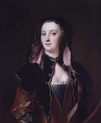 Dama in abito nero e rosso