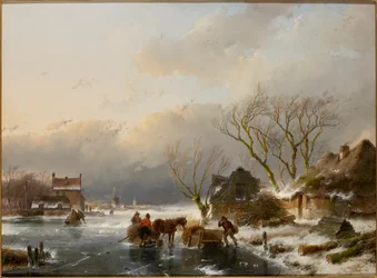 Paesaggio invernale con un fiume ghiacciato, 1847