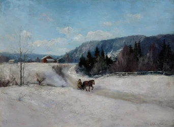 Paesaggio invernale sulla collina di Skaugum