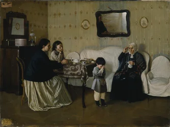 Una mattina in famiglia. Insegnare al bambino a pregare, 1871