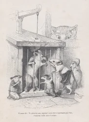 Ci dice: non piangere, agisci! da Scene della vita privata e pubblica degli animali..., ca. 1837-47