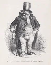 Per pagare il padrone di casa, un uomo molto severo, il cui nome era M. Vautour da Scene da t..., ca. 1837-47