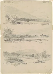 Montagne Catskill, Round-Top in lontananza; Catskills guardando a nord da Palenville; e Round Top, Catskills, dalla strada per Bracketts