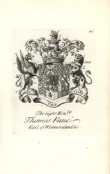 Stemma e cresta del nobile Thomas Fane, 8º Conte di Westmoreland