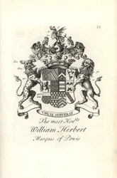 Stemma e cresta del nobile William Herbert, 2° Marchese di Powis