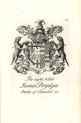 Stemma e cresta del nobile James Brydges, Duca di Chandos