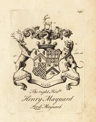 Stemma del Diritto Onorevole Henry Maynard, Lord Maynard, 4º Barone Maynard, morto nel 1742