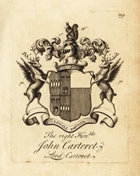 Stemma del Onorevole John Carteret, Lord Carteret, 2° Conte Granville, 7° Signore di Sark
