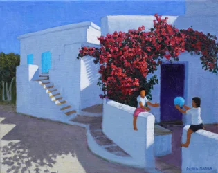 Gioco della palla, Samos, Grecia, 2022 (olio su tela)