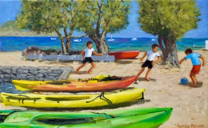 Canoe colorate, 2025 (olio su tela)