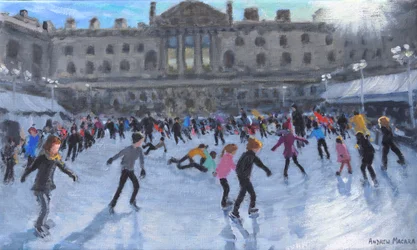 Pattinaggio, mezzogiorno, Somerset House, 2013 (olio su tela)