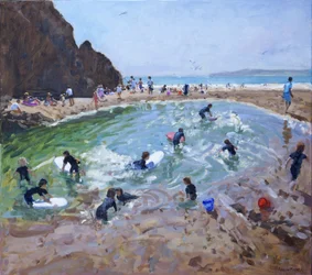 Giovani surfisti, Tenby, 2016
