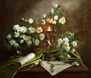 Rose a lume di candela e musica