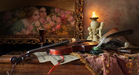 Natura morta musicale a lume di candela