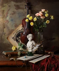 Violino classico e rose