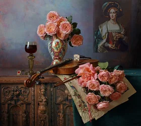 Rose eleganti e violino
