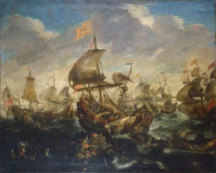 Battaglia tra la flotta spagnola e quella olandese nel maggio 1573, al momento dell