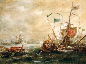 Scontro spagnolo con i pirati barbareschi, prima metà del XVII secolo