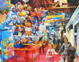 Palloncini colorati da mercato