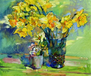 Natura morta con narciso soleggiato