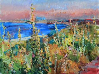 Tramonto sulle fioriture costiere