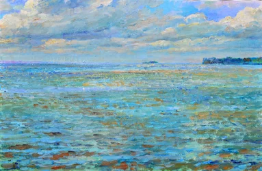 Paesaggio marino in blu sereno
