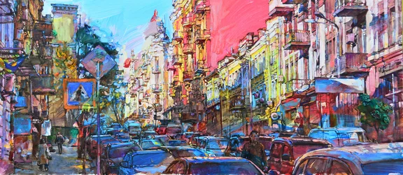 Una vivace strada cittadina