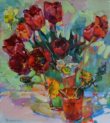 Tulipani rosso vivo