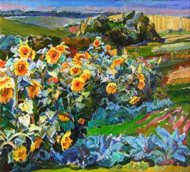 Un campo di girasoli dai colori vivaci