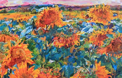 Un campo di girasoli dai colori vivaci
