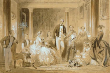 Famiglia reale nella sala da pranzo a Osborne House