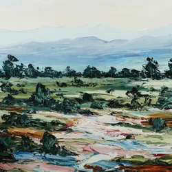 Paesaggio montano dai colori vivaci