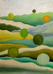 Paesaggio verde astratto