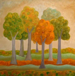 Boschetto autunnale dai colori vivaci
