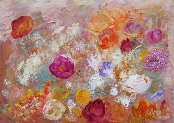 Giardino impressionista dai colori vivaci