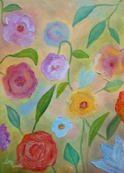 Fiori dipinti dai colori vivaci
