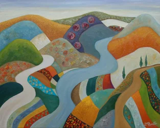 Paesaggio ondulato e colorato