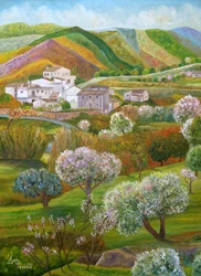 Il colorato villaggio di primavera