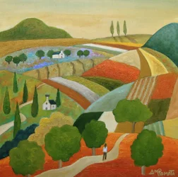 Panorama toscano dai colori vivaci
