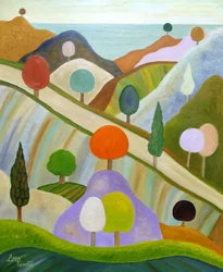 Paesaggio colorato e stravagante