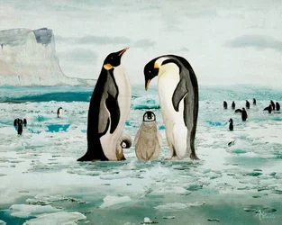 La famiglia dei pinguini imperatori