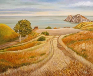 Paesaggio costiero dorato