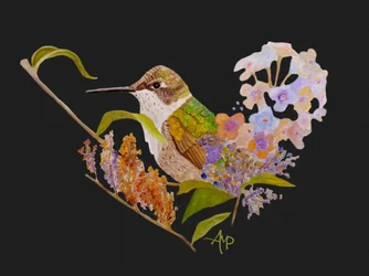 Fiori a forma di cuore di colibrì