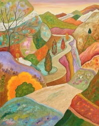 Sentiero immerso nella vivace campagna