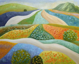 Campi di fiori dai colori vivaci